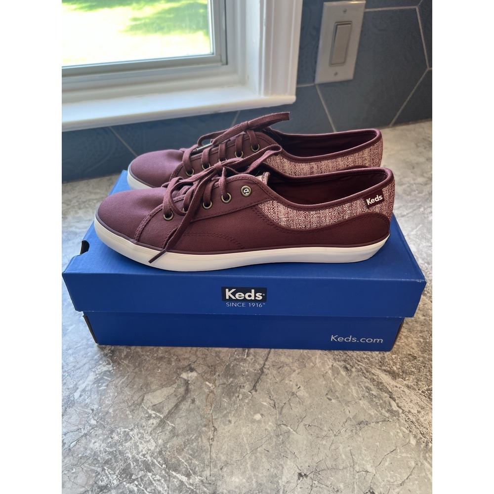 Keds Coursa Knit Burgundy Sneakers Women's Size 8.5M Lace Up Shoes